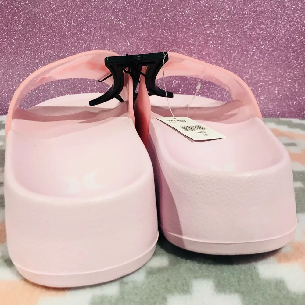 NWT Hurley PINK Jelly Platform Slides - Picture 8 of 8